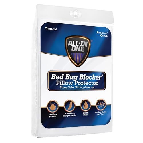 Bed Bug Blocker All-in-One Quiet Water Resistant Zip-Up Pillow Protectors, Standard/Queen, 4-Pack - Image 1