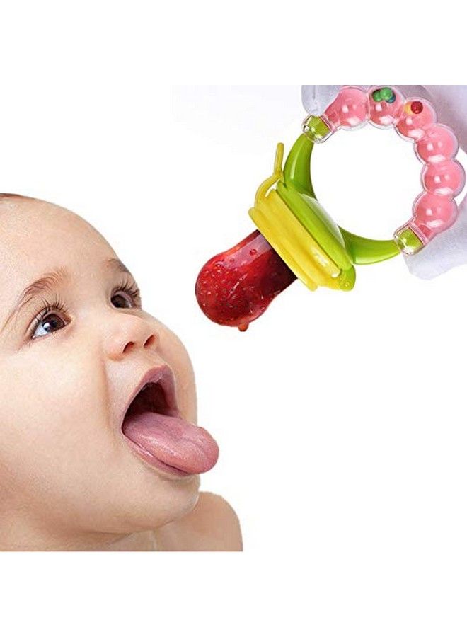 BabyGo مغذي طعام سيليكون خالي من BPA للأطفال العضاض مع مقبض جرس (متعدد الألوان 6-12 شهر) - Image 5