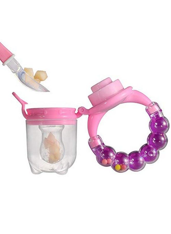 BabyGo مغذي طعام سيليكون خالي من BPA للأطفال العضاض مع مقبض جرس (متعدد الألوان 6-12 شهر) - Image 4