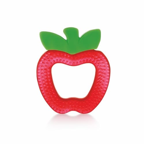 BeeBaby Teethers for 6 to 12 Months BPA Free. Cooling Water Filled Baby Teether, Soft Teething Toy for Babies with Carry Case, Soothes Gums and Easy to Grip. 100% BPA, PVC Free. (Apple - Red, pack of 1) - Image 1