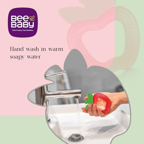 BeeBaby Teethers for 6 to 12 Months BPA Free. Cooling Water Filled Baby Teether, Soft Teething Toy for Babies with Carry Case, Soothes Gums and Easy to Grip. 100% BPA, PVC Free. (Apple - Red, pack of 1) - Image 3
