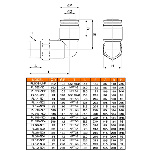 CEKER 1/2 Npt Push to Connect Air Fitting CEKER 1/4 inch OD Tubing Elbow Air Line Quick Connect Fittings Male Threaded 90 Degree Push in Lock Fit Pneumatic Fittings Tube Connector 2Pack - Image 2