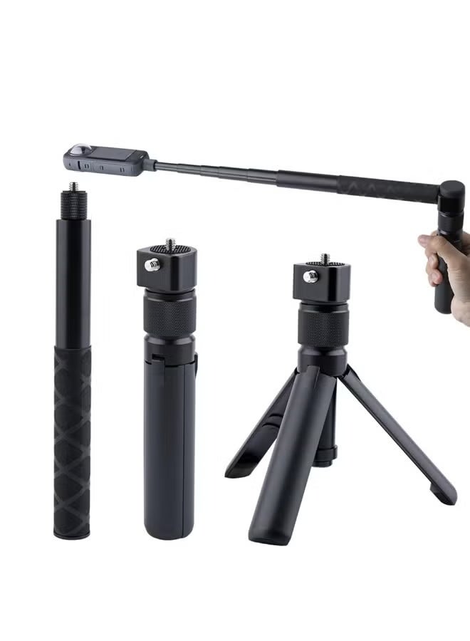 360° Bullet Time Rotating Handle & Invisible Selfie Stick Tripod for Insta360 X5/X4, DJI OSMO Pocket 3, GoPro｜1/4" Thread, 3kg Load, Compact Tabletop Tripod (120cm Extended) - Image 1
