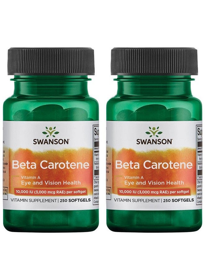 SWANSON Beta Carotene Vitamin A Supplement Promoting Immune Health Eye & Skin Health Natural Wellness Formula (250 Softgels 3000Mcg Each) 2 Pack - Image 2