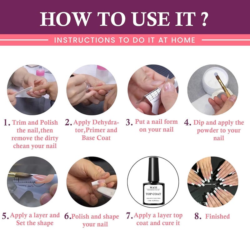 Brille Bee professional Color Acrylic Nail Powder Set Acrylic Powder Set Nail DIY Art Design Acrylic Nail Art 3D Nail Sculpture French Nail Extension Gift for Women 3pcs set - Image 3