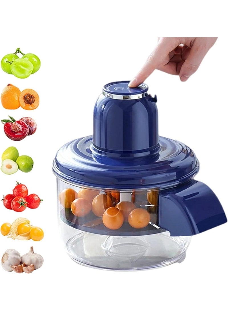 Electric Automatic Fruit and Garlic Peeling Machine, Blue - Image 1
