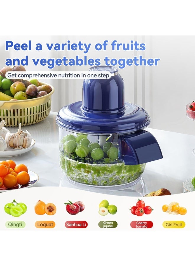 Electric Automatic Fruit and Garlic Peeling Machine, Blue - Image 2