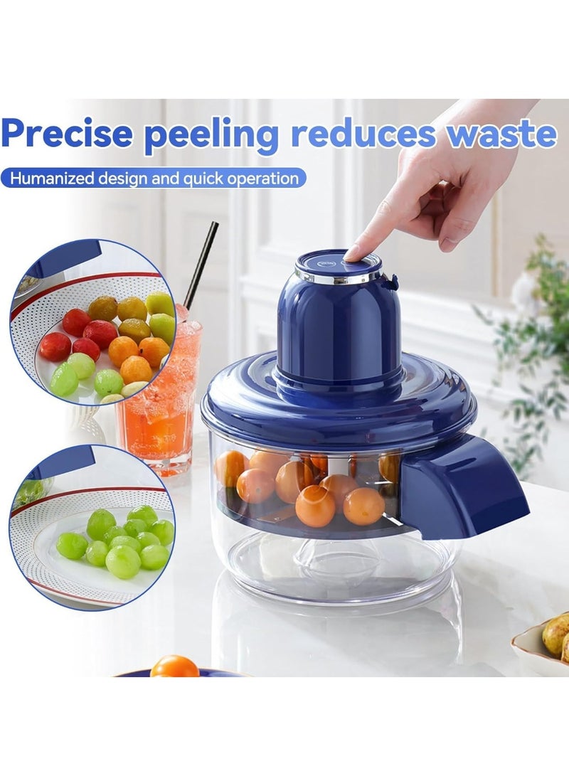 Electric Automatic Fruit and Garlic Peeling Machine, Blue - Image 4