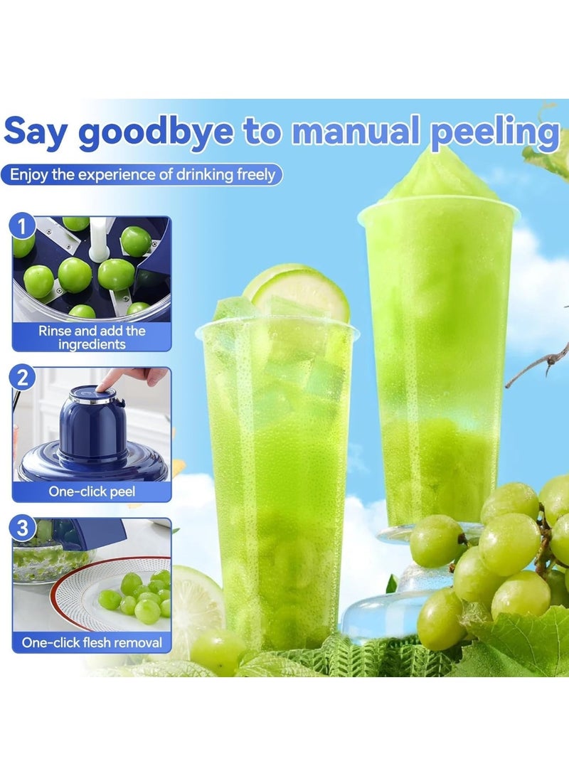 Electric Automatic Fruit and Garlic Peeling Machine, Blue - Image 5
