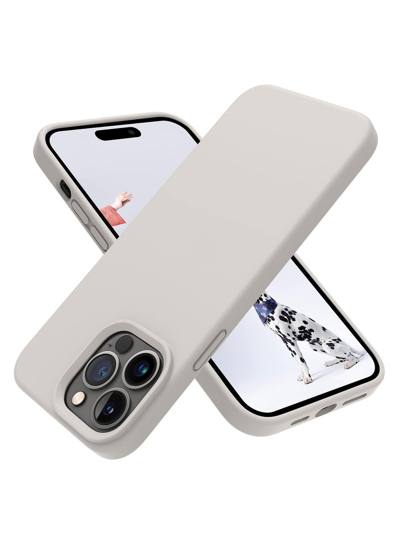 ELTERAZONE Designed for iPhone 14 Pro Max Case, Silicone Shockproof Slim Thin Phone Case for iPhone 14 Pro Max 6.7 inch (Stone)