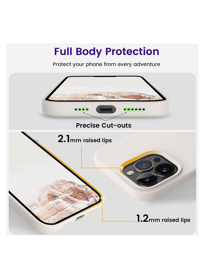 ELTERAZONE Designed for iPhone 14 Pro Max Case, Silicone Shockproof Slim Thin Phone Case for iPhone 14 Pro Max 6.7 inch (Stone)