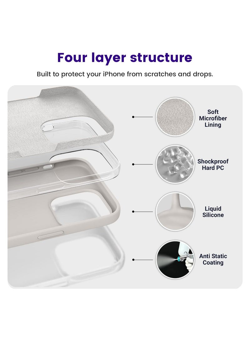 ELTERAZONE Designed for iPhone 14 Pro Max Case, Silicone Shockproof Slim Thin Phone Case for iPhone 14 Pro Max 6.7 inch (Stone)