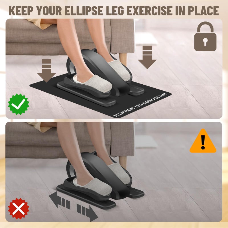 Rolitwils Under Desk Elliptical Mat - Non-Slip Exercise Equipment for Peloton Bike, Small Exercise Mat for Desk Workout Equipment - Image 2