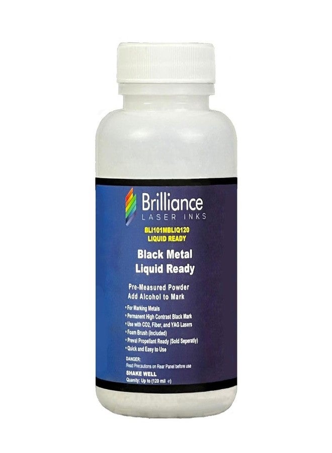 BRILLIANCE LASER INKS Liquid Ready Laser Marking Powder-Brilliance Laser Inks -BLI101MBLIQ120- Black Laser Ink for Metals Marking with CO2/Fiber/YAG (120 ml, Black) - Image 1