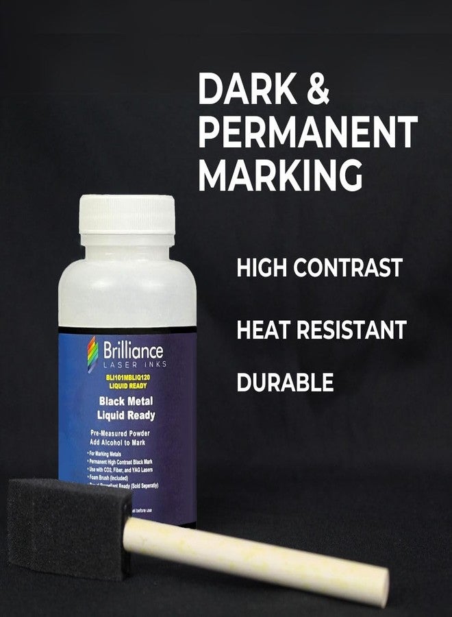 BRILLIANCE LASER INKS Liquid Ready Laser Marking Powder-Brilliance Laser Inks -BLI101MBLIQ120- Black Laser Ink for Metals Marking with CO2/Fiber/YAG (120 ml, Black) - Image 3