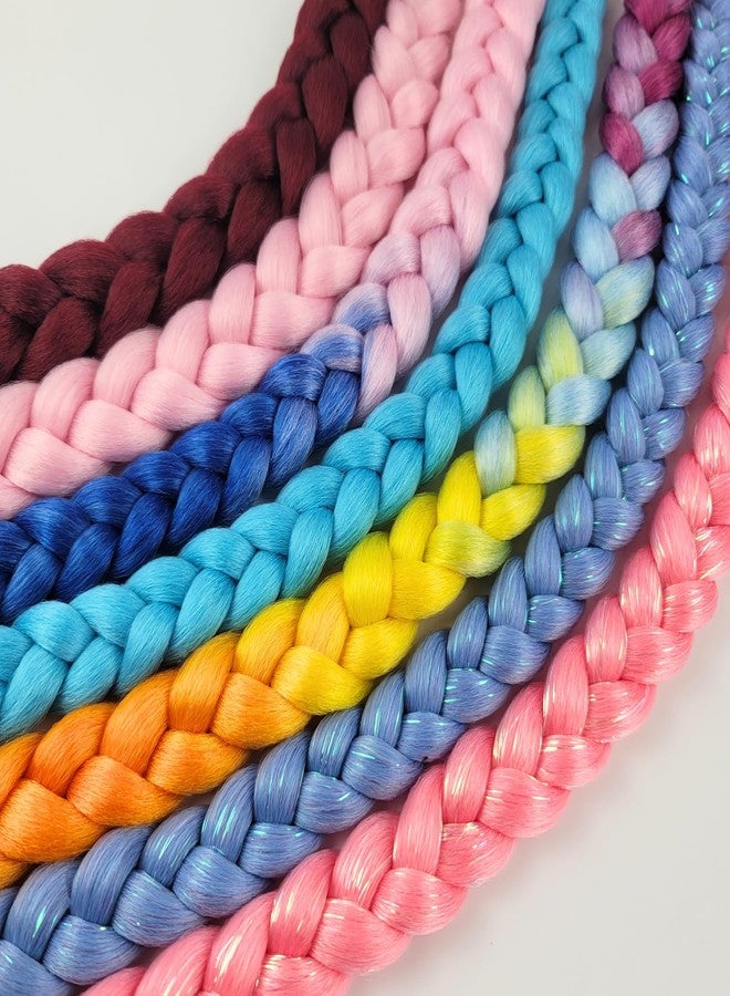 Leticia Rainbow Braiding Hair Extension for Braids Hypoallergenic Synthetic Ombre Braid Ponytail Extensions with Elastic Tie Fashion Festival Rave Hair Accessories 26 inch - Image 5