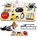Amarlozn Busy Board Toy for Toddlers 11 in 1 Wooden Montessori Educational Fidget Sensory Toy for Stress Relief Activity Board Desk Gadget for Kids Preschool Learning Car Airplane Travel Birthday Gift 11 - Image 2