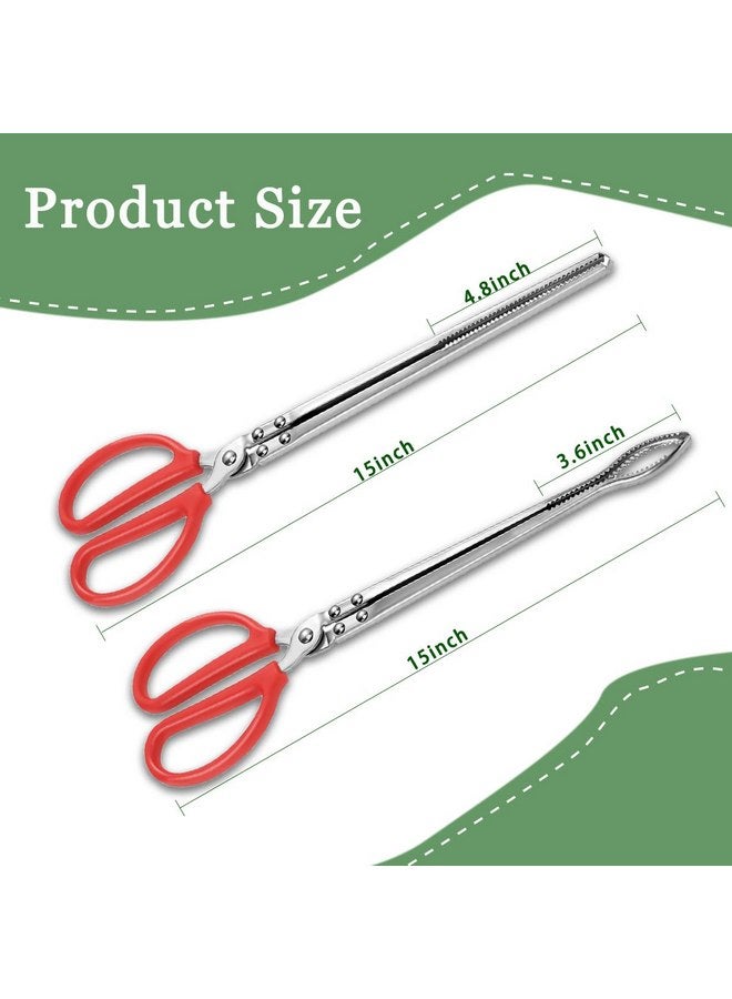 TUICARE TUICARE 2pcs Snake Feeding Tongs, 15 inch Snake Hook Snake Grabber Tool Snake Stick Reptile Tongs for Bearded Dragon Snake Reptile Gecko Tank Accessories Terrarium Supplies - Image 2