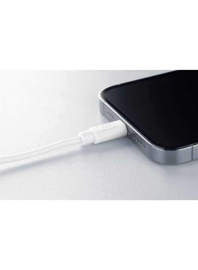 سيلولار لاين كابل طاقة Cellularline بطول 120 سم من USB A إلى Lightning باللون الأبيض - Image 3