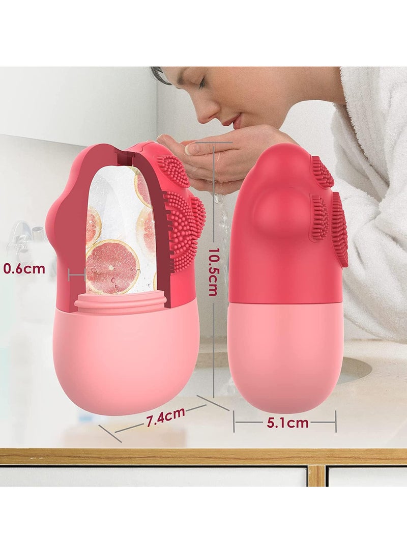 Captaintech Silicone Ice Facial Rollers For Face and Eyes Puffiness Relief with Soft Cleaning Brush  - Image 3