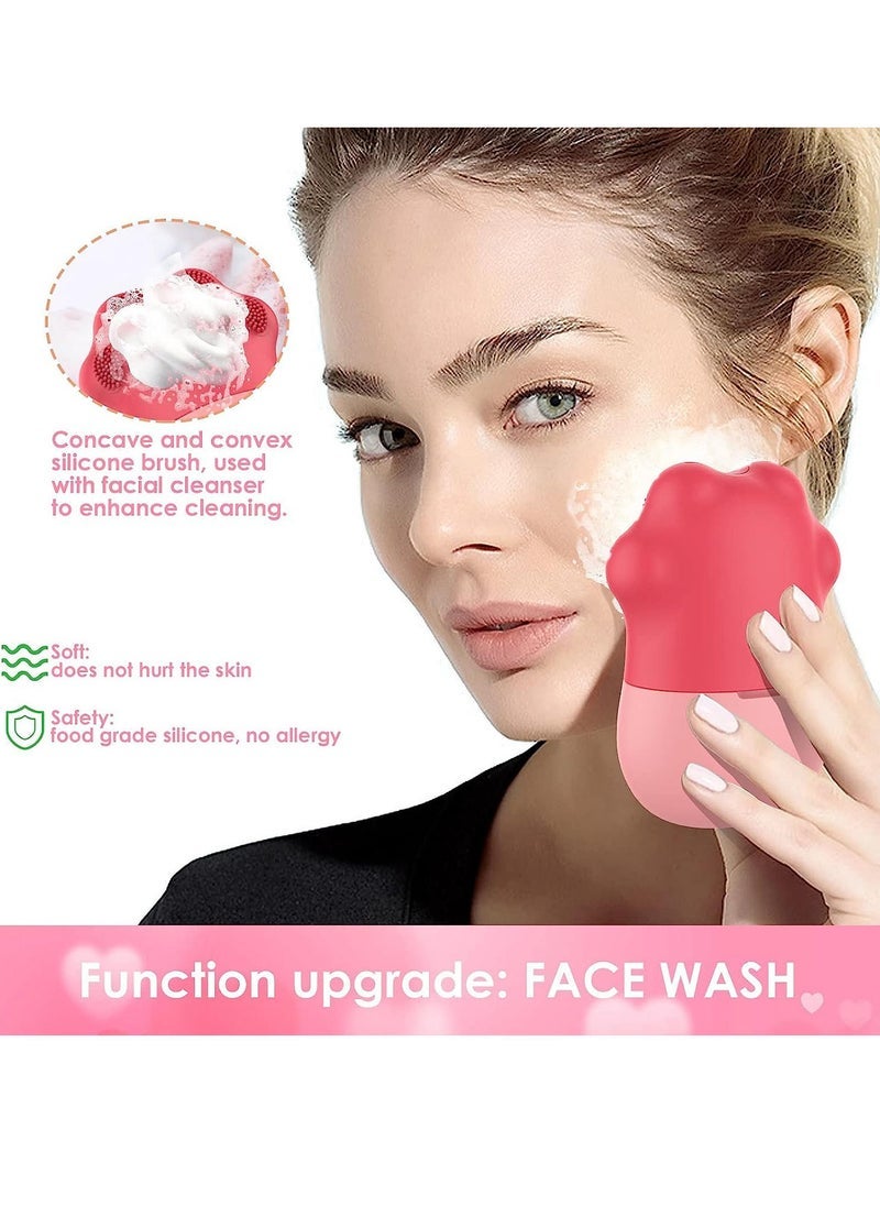 Captaintech Silicone Ice Facial Rollers For Face and Eyes Puffiness Relief with Soft Cleaning Brush  - Image 4