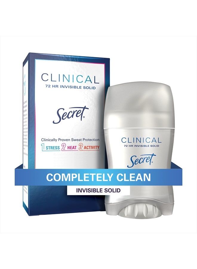 Secret Clinical Strength Antiperspirant and Deodorant for Women Invisible Solid, Completely Clean 1.6 oz ( Packaging May Vary) - Image 1
