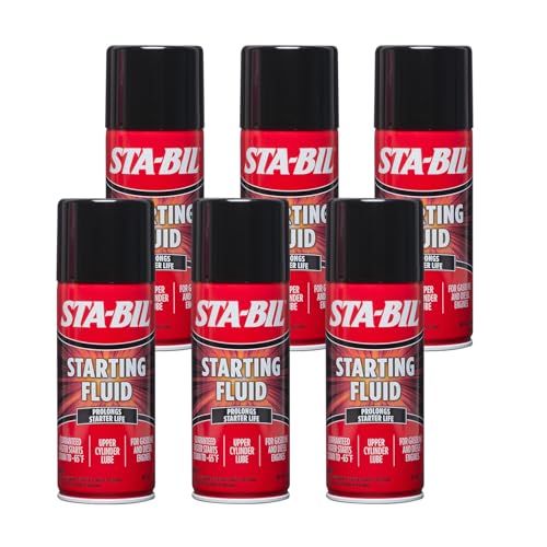 STABIL Starting Fluid  Prolongs Starter Life  Upper Cylinder Lube  for Gasoline and Diesel Engines  Guaranteed Faster Starts Down to 65F 22004 11 Fl Oz Pack of 6  Packaging May Vary