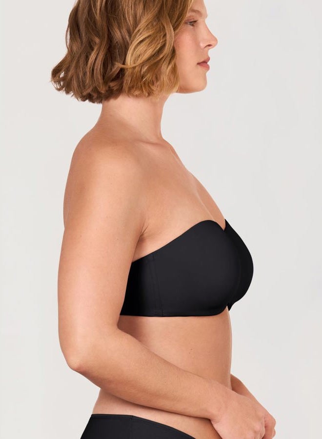 DELIMIRA Women's Seamless Underwire Bandeau Minimizer Strapless Bra for Large Bust Black 80D - Image 3