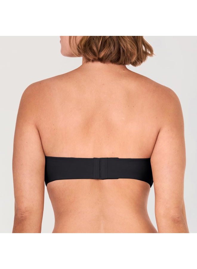 DELIMIRA Women's Seamless Underwire Bandeau Minimizer Strapless Bra for Large Bust Black 80D - Image 2
