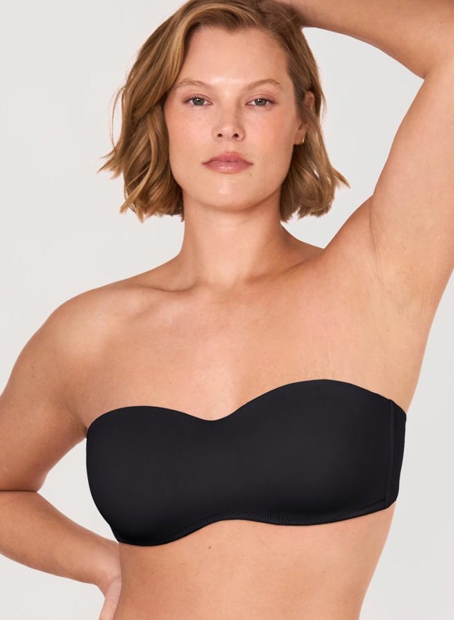 DELIMIRA Women's Seamless Underwire Bandeau Minimizer Strapless Bra for Large Bust Black 80D - Image 5