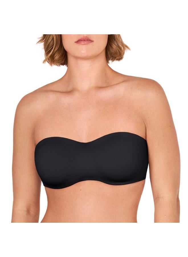 DELIMIRA Women's Seamless Underwire Bandeau Minimizer Strapless Bra for Large Bust Black 80D - Image 1