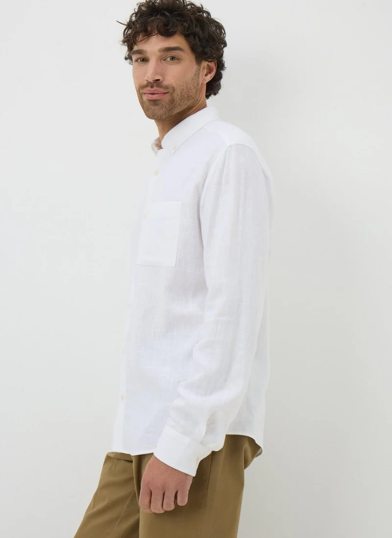 Matalan White Linen Blend Shirt