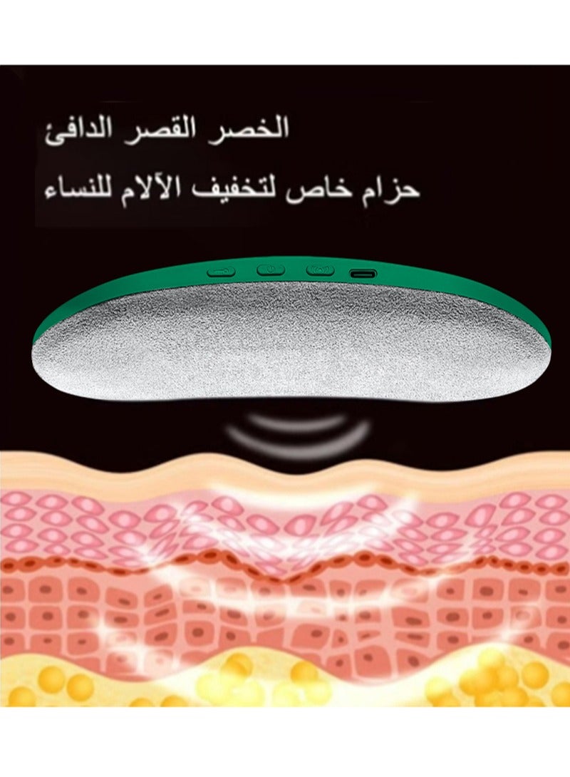 HaLunhi Portable Cordless Heating Pad for Menstrual Cramps Relief, Heating Pad for Stomach,Menstrual Heating Pad with 3 Heat Levels and 4 Vibration Massage Modes Portable Electric Fast Heating Belly Wrap Belt  - Image 3