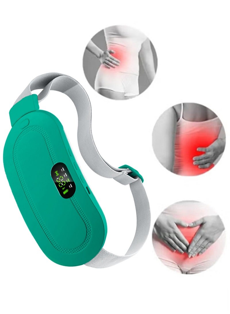 HaLunhi Portable Cordless Heating Pad for Menstrual Cramps Relief, Heating Pad for Stomach,Menstrual Heating Pad with 3 Heat Levels and 4 Vibration Massage Modes Portable Electric Fast Heating Belly Wrap Belt  - Image 2