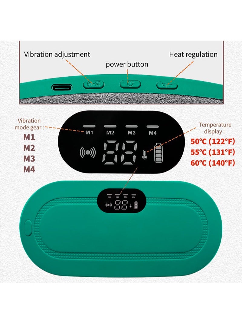 HaLunhi Portable Cordless Heating Pad for Menstrual Cramps Relief, Heating Pad for Stomach,Menstrual Heating Pad with 3 Heat Levels and 4 Vibration Massage Modes Portable Electric Fast Heating Belly Wrap Belt  - Image 5