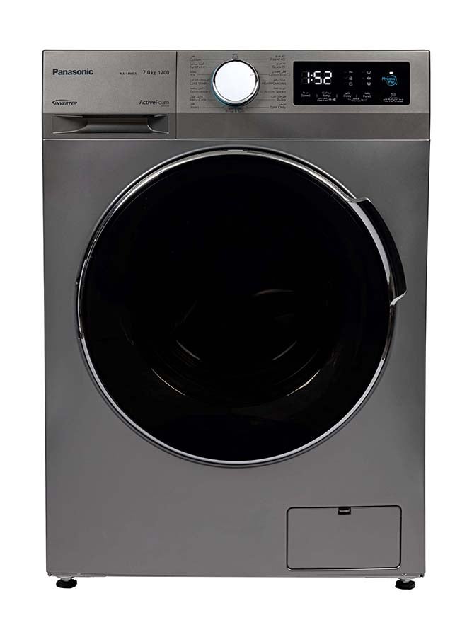 Panasonic Front Load Washing Machine 7kg Inverter Hygiene Care Silver 129 kW NA-14MG1LSA Silver - Image 1
