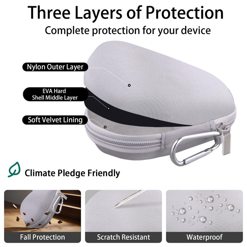 co2CREA غلاف صلب بديل لفأرة Logitech MX Master 4 / MX Master 3 / Master 3S اللاسلكية المتقدمة (حافظة رمادية متوسطة) - Image 5