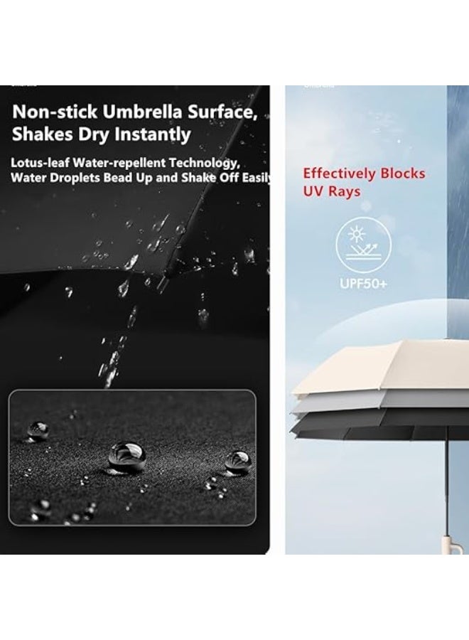 Ring Buckle Umbrella, Reflective Safety Strip, Sturdy Windproof, Portable Reverse Folding Umbrella, Ring Buckle Fully Automatic Umbrella, Travel Portable, Compact Folding Travel Umbrella, Blue - Image 3