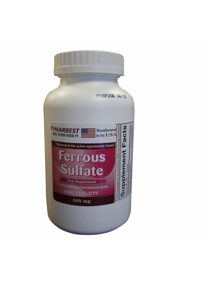 Ferrous Sulfate 325 mg Tablets, 1000 Count