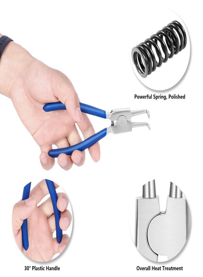 Ejoyous Snap Ring Pliers Set, 4pc Professional 7" Inch Internal External Straight Bent Circlip Snap Ring Pliers Set w/Portable Bag - Image 4