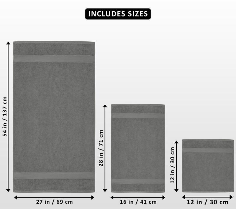 Utopia Towels 8 Piece Luxury Towel Set â€“ Majestic Plush, Super Absorbent & Quicker-to-Dry, Thick 100% Ring Spun Cotton Towels for Bathroom, Spa & Hotel â€“ 2 Bath, 2 Hand, 4 Washcloths, Cool Grey - Image 2