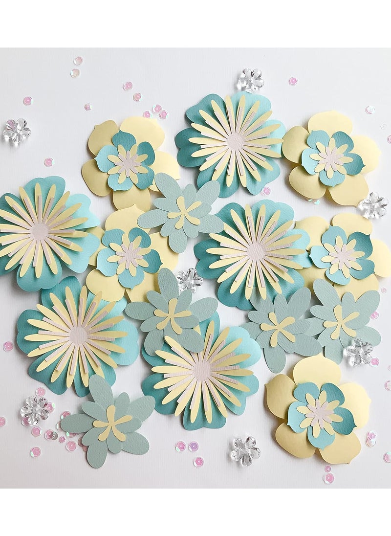 Pinfliers Pinfliers Summer,Flower Theme Birthday Decoration|Bunting Paper Decoration Items for Birthday,Baby Shower|Pongal,Lohri,Makar Sankranti Decoration Items|18 Pastel Paper Flowers for Decoration|60"Length  - Image 4