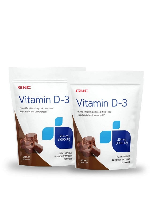 GNC Vitamin D-3 Soft Chews 1000IU - Chocolate - Twin Pack - Image 1