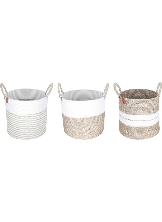 Alsaif Wicker Basket Set 3 Pieces Beige  - Image 1