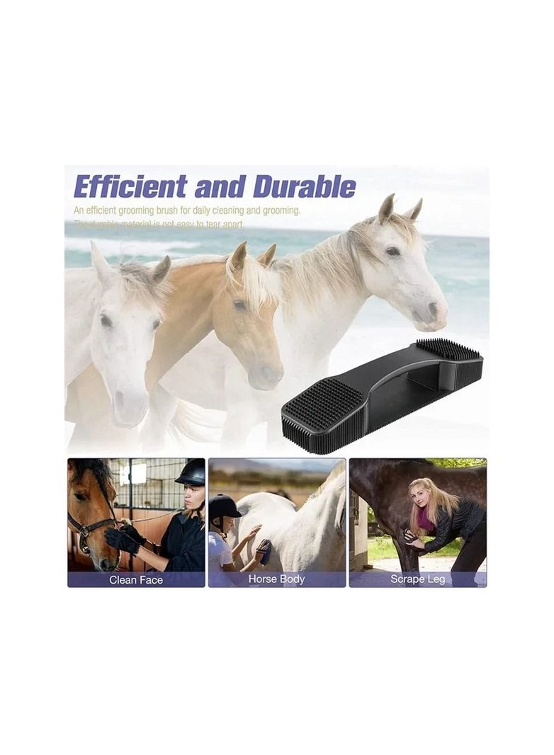 Generic 1-Piece Handle Horse Shedding Scrubber Tool,Removal Hair Comb Massage Brush for Horse,Horse Grooming Sweat Brush Cleaning Kit - Image 1