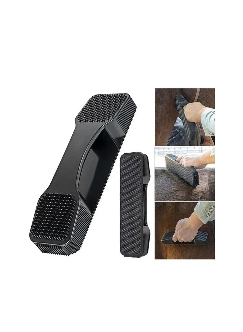 Generic 1-Piece Handle Horse Shedding Scrubber Tool,Removal Hair Comb Massage Brush for Horse,Horse Grooming Sweat Brush Cleaning Kit - Image 3