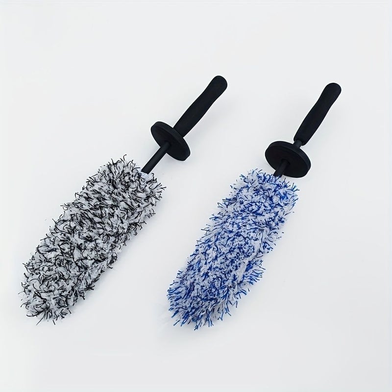 Black Microfiber Wheel Brush Gentle Tire Cleaning Dusting Tool Car Maintenance - Image 4