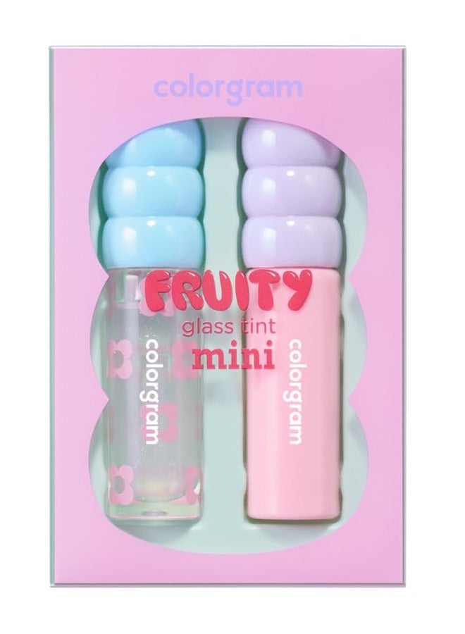 COLORGRAM COLORGRAM FRUITY GLASS TINT MINI SET 03 COOL BEST SET, Portable & Cute Mini Size, Moisturizing, Long Lasting - Image 1