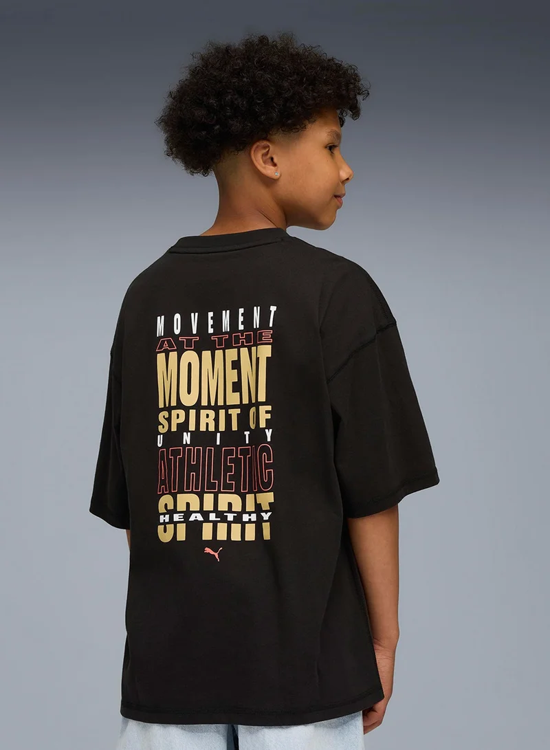 بوما تيشيرت أساسي للأطفال بطبعة جرافيك واسع