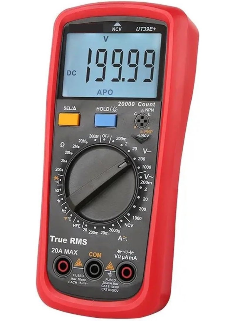 UNI-T Digital Multimeter UT39E+ Digital Multimeter Uni t 20A 1000V AC DC Handheld Multimetro Ture Rms Tester with 2000μF Capactitance Meausement - Image 2
